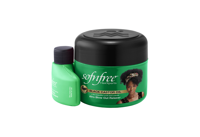 Sofnfree Black Castor Oil Afro Blowout Relaxer